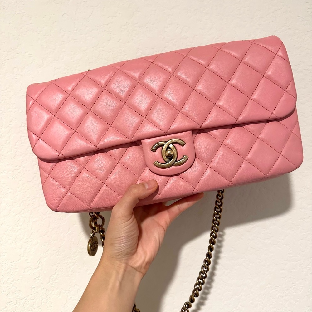 Chanel medium flap pink gold seasonal
